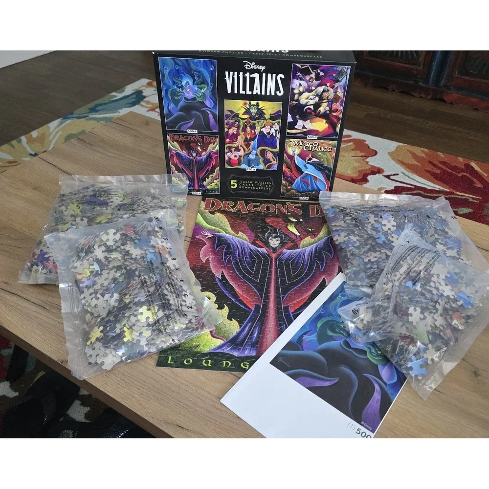 Disney Villains 5 Jigsaw Puzzle Set Ceaco 3702-3 Maleficent Ursula 2350 Pieces